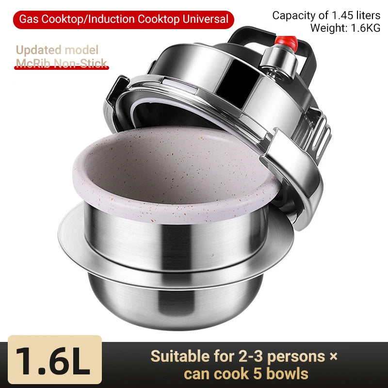 0.8-2L outdoor small pressure cooker camping 304 stainless steel portable kitchen rice cooker cooking tools pressure cooker