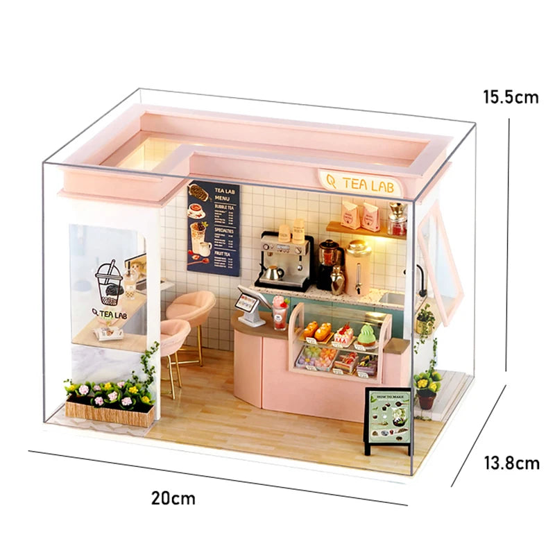 Wooden Miniature Doll House DIY Small House Kit 3D Puzzle Assemble Building Model Home Bedroom Decoration With Furniture Gifts