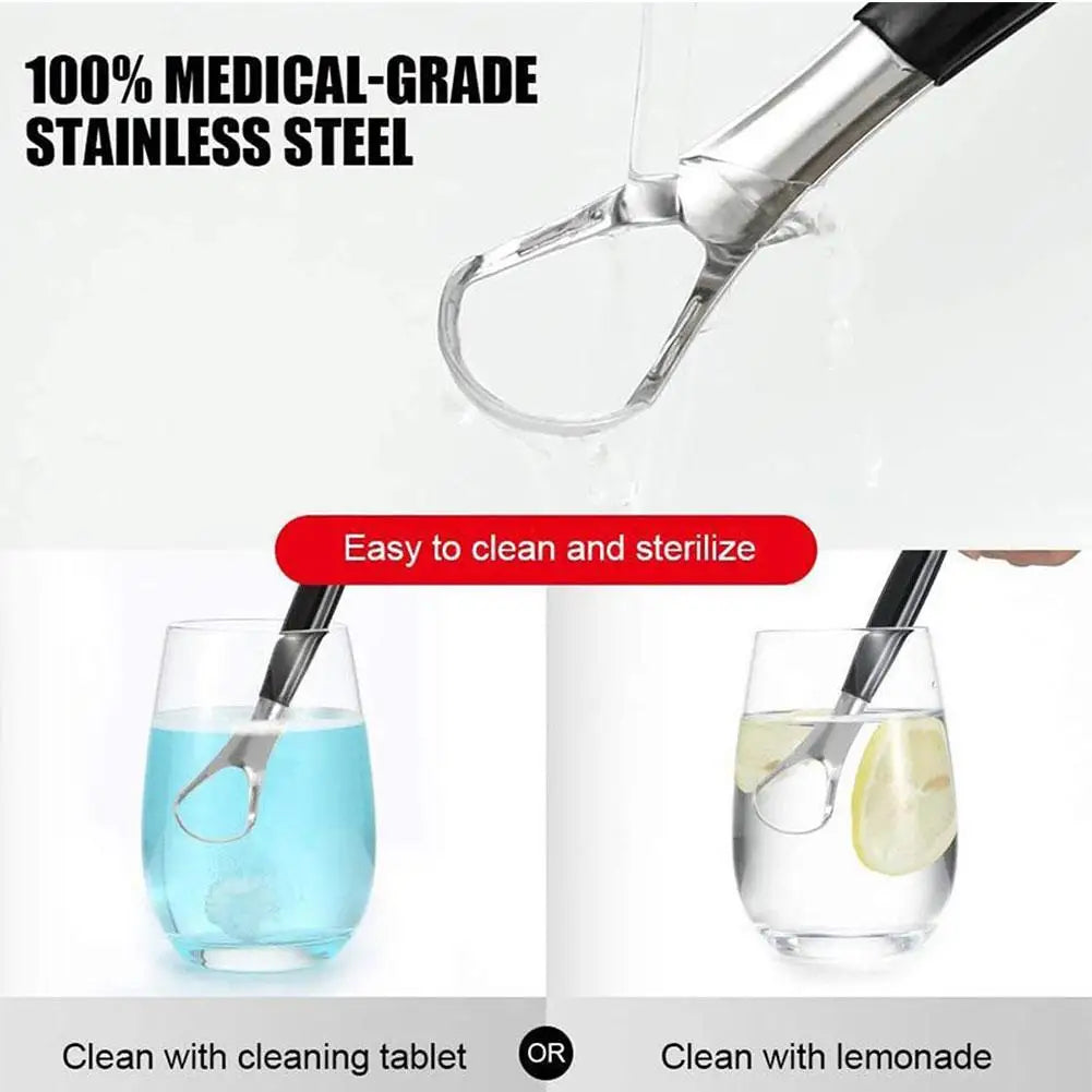 Stainless Steel Tongue Scraper Cleaner Adult Surgical Grade Eliminate Bad Breath Metal Tongue Scarper Brush Dental Scrapper Tool