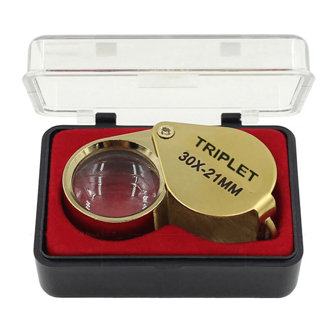 Folding Jewelry Loupe Portable Magnifying Glass Pocket Size Lovely Jewelry Magnifier Glasses 30X Magnification Metal