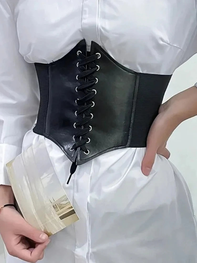 Elastic Loose Ladies Waist Belt Summer Versatile Decoration Dress Western Suit Coat Wide Waist Sealing Band Outerwear