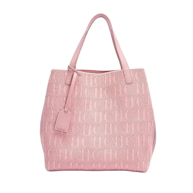 CH High-quality Temperament Ladies Handbag Handmade Large Capacity Women's Shoulder Bag Fashion Classic New Solid Color