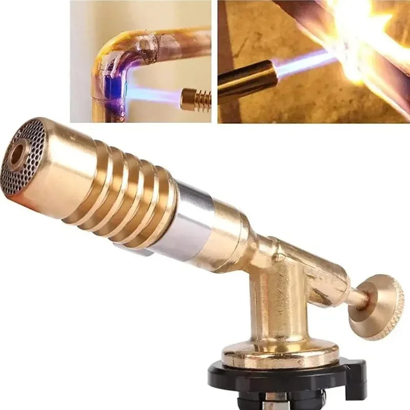 1set Picnic Barbecue Baking Cassette Stove Double-tube Spray Gun All-copper Flame Outdoor Barbecue Igniter Welding Gun Nozzle