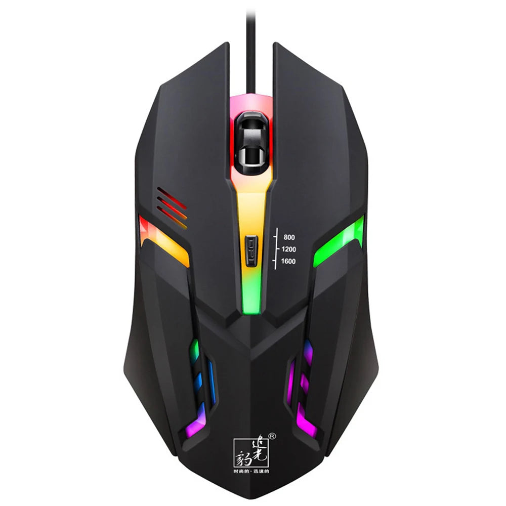 Limei S1 E Sports LED Luminous Backlit Wired Mouse USB Wired For Desktop Laptop Mute Office Computer Gaming Mouse