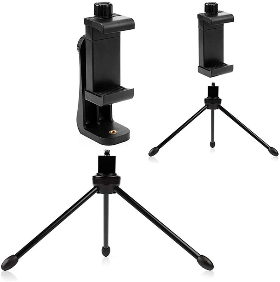 Universal Smartphone Holder Tripod Rotatable Bracket with 1/4inch Screw Adjustable Clip for Phone Cell Selfie Stick Camera Stand
