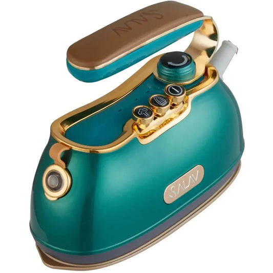 Compact Power Duo Steamer & Iron with Ceramic Plate Wrinkle Releaser & Garment Presser Retro Design Dual Heating Tech Organ