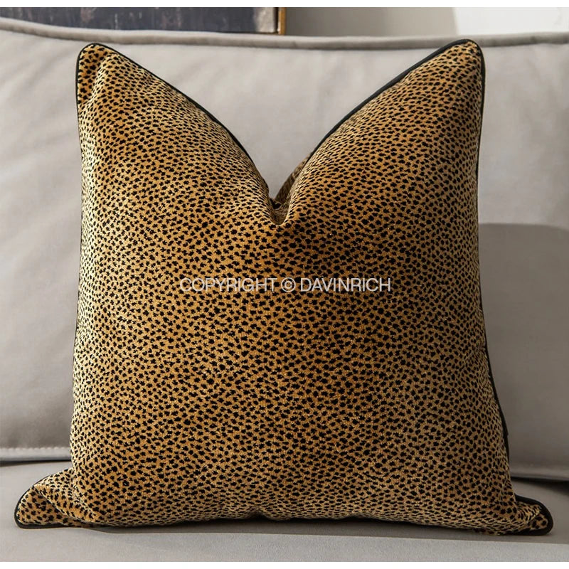 DAVINRICH Leopard Cheetah Dots Pattern Throw Pillow Covers Animal Skin Stripes Accent Cushion Case Modern Mediaeval Home Decor