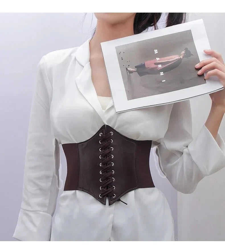 Elastic Loose Ladies Waist Belt Summer Versatile Decoration Dress Western Suit Coat Wide Waist Sealing Band Outerwear