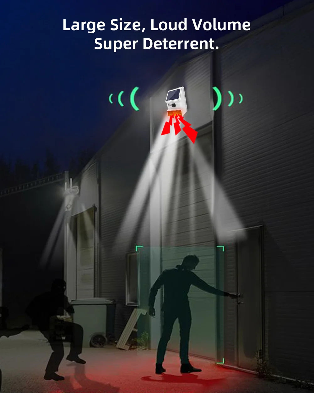 433MHz Solar Outdoor Waterproof Siren with LED Flashing Light Function as Home Garage Shed Alarm System