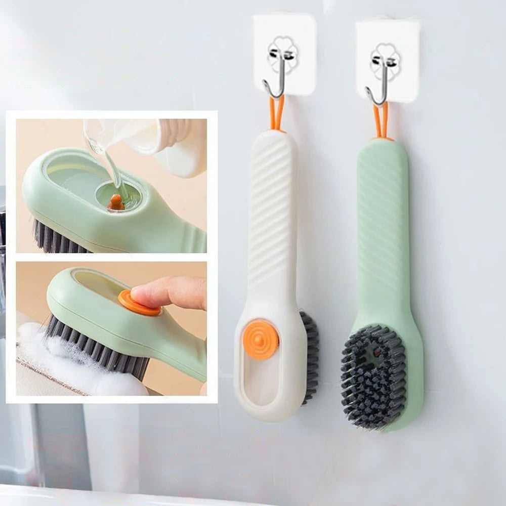 Automatic Liquid Adding Cleaning Brush Gadget Set Multifunctional Liquid Shoe Brush Household Soft Bristle Cleaning Brush Kit