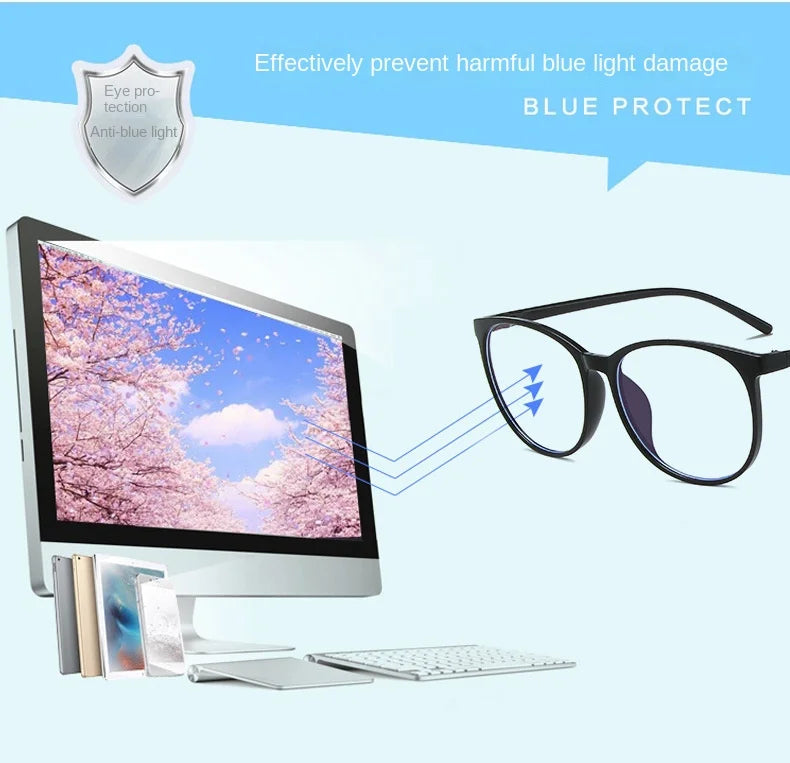 Transparent Computer Glasses Frame Women Men Anti Blue Light Round Eyewear Blocking Glasses Optical Spectacle Eyeglass
