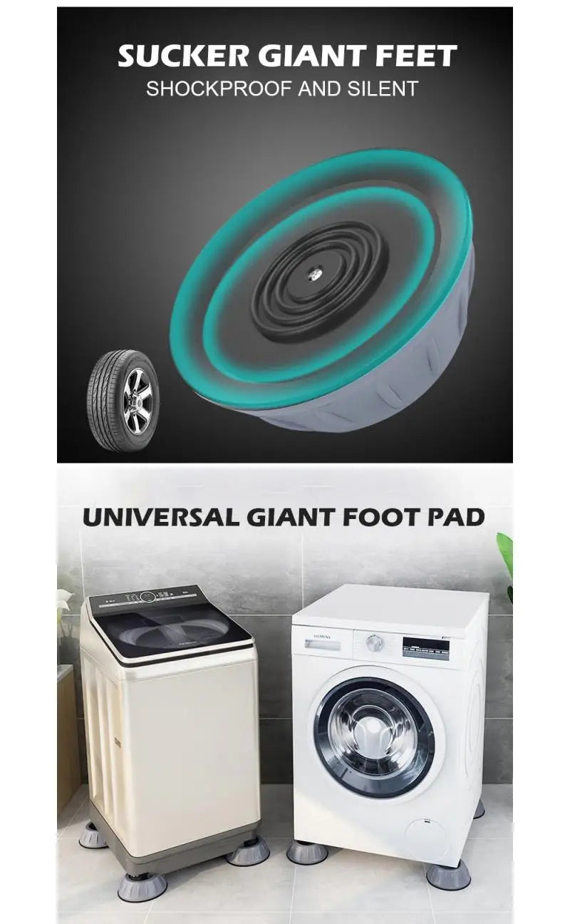 Anti Vibration Feet Pads Rubber Mat Slipstop Silent Universal Washing Machine Refrigerator Furniture Fixed Raiser Dampers Stand