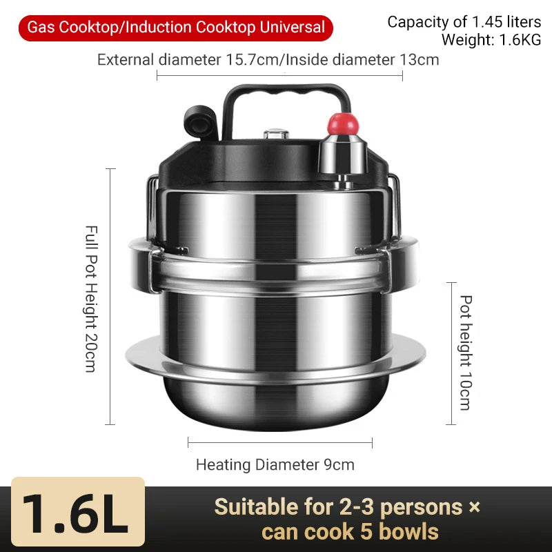 0.8-2L outdoor small pressure cooker camping 304 stainless steel portable kitchen rice cooker cooking tools pressure cooker