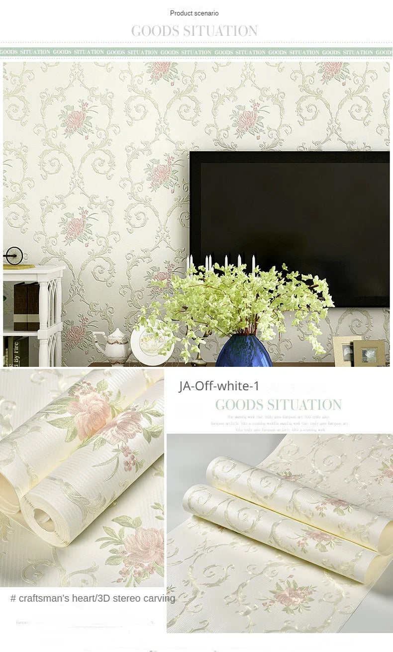 Floral Wallpaper Self-adhesive Warm Girl Bedroom 3d Thickening Wall Decoration Stickers Living Room Restaurant Sofa Background