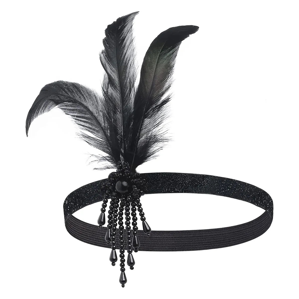 Headband 1920s Makeup Ball Decoration Feather Headband Gatsby Single Party Ladies Headwear Dress Up Feather Headband