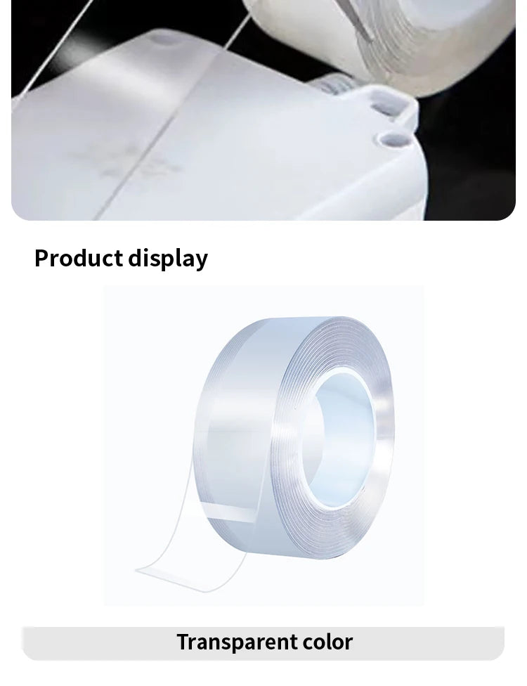 Nano Double Sided Adhesive Waterproof Transparent Reusable Acrylic Double Side Adhesive Suitable For Home Bathroom Decoration