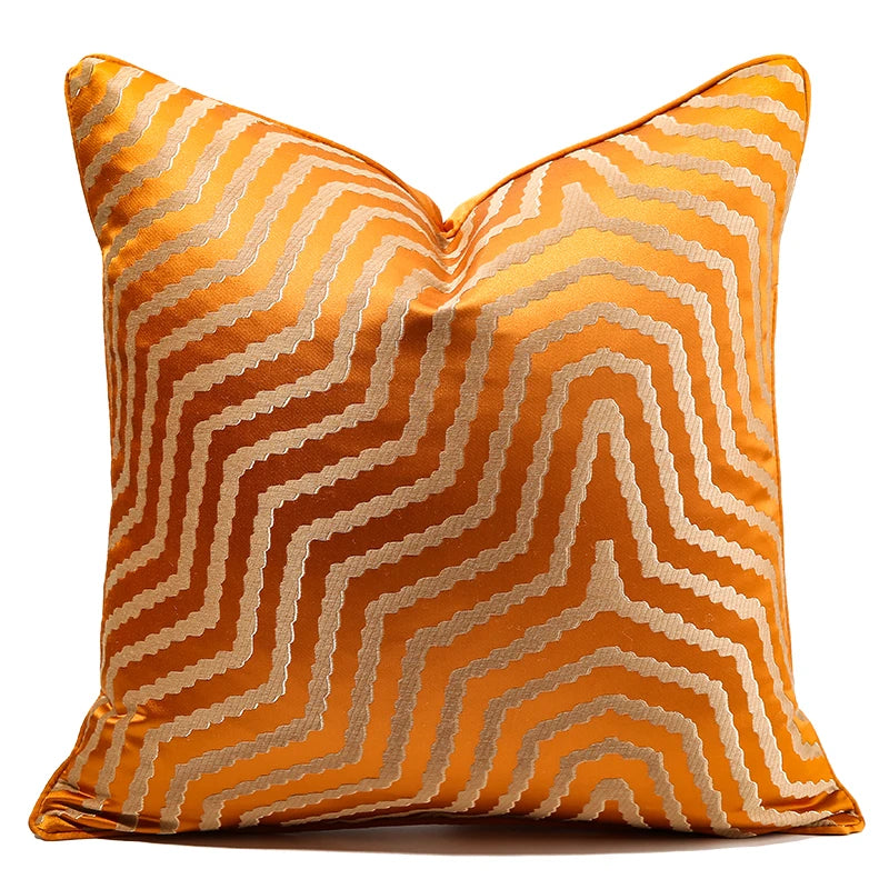 Stripe Jacquard Square Cushion Cover, Beige, Grey, Brown, Pillow Covers for Sofa, Car, Living Room, Hot Popular