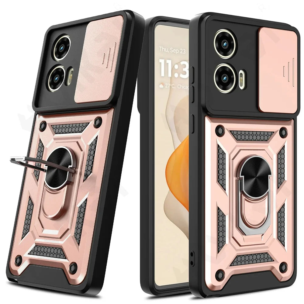 Case For Motorola Moto Edge 50 Pro Fusion 40 Neo G84 G54 4G Pro G34 G53 Camera Lens Cover Phone Case Ring Stand rotate Cover