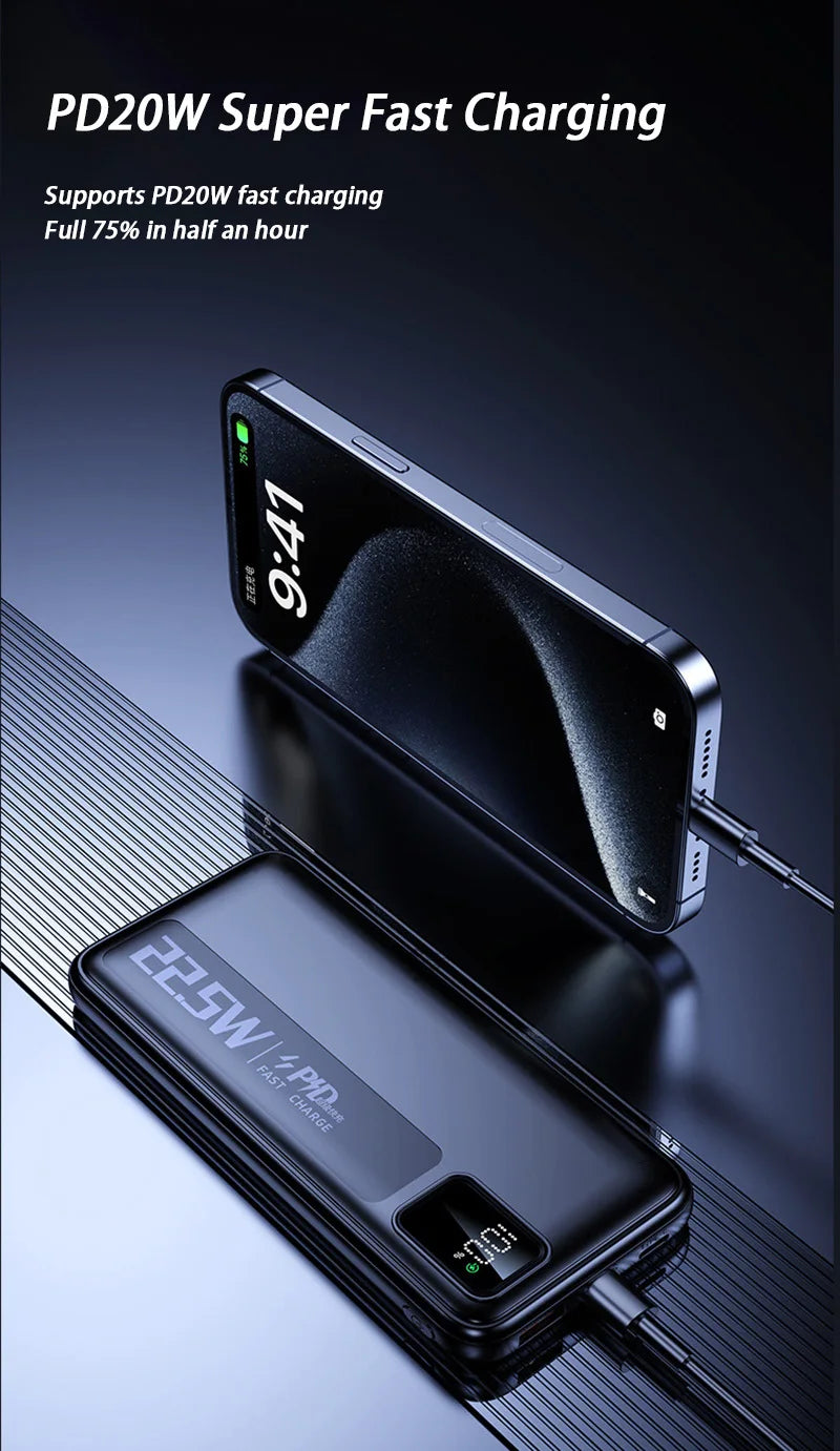 Xiaomi 200000mAh Large Capacity Super Fast Charging Power Bank Portable Charger Battery Pack Powerbank for iPhone Huawei Samsung