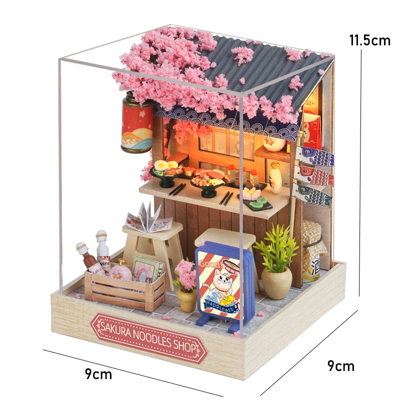Wooden Miniature Doll House DIY Small House Kit 3D Puzzle Assemble Building Model Home Bedroom Decoration With Furniture Gifts