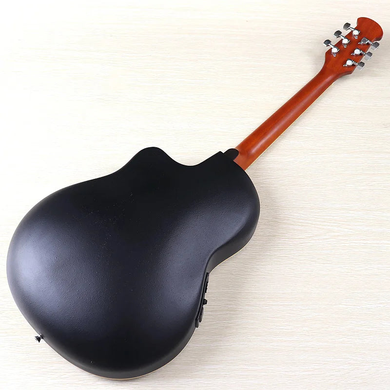 Ovation Model 41 Inch Round Back Electric Acoustic Guitar Cutaway Design 6 Strings Folk Style With Pick Up