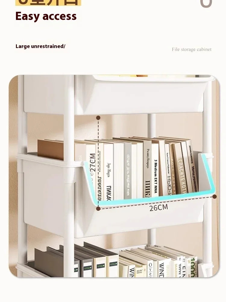 Rack Trolley Bookshelf Kitchen Storage Rack Kitchen Corner Narrow Slit Storage Cabinet Bathroom Living Room Snacks Rack