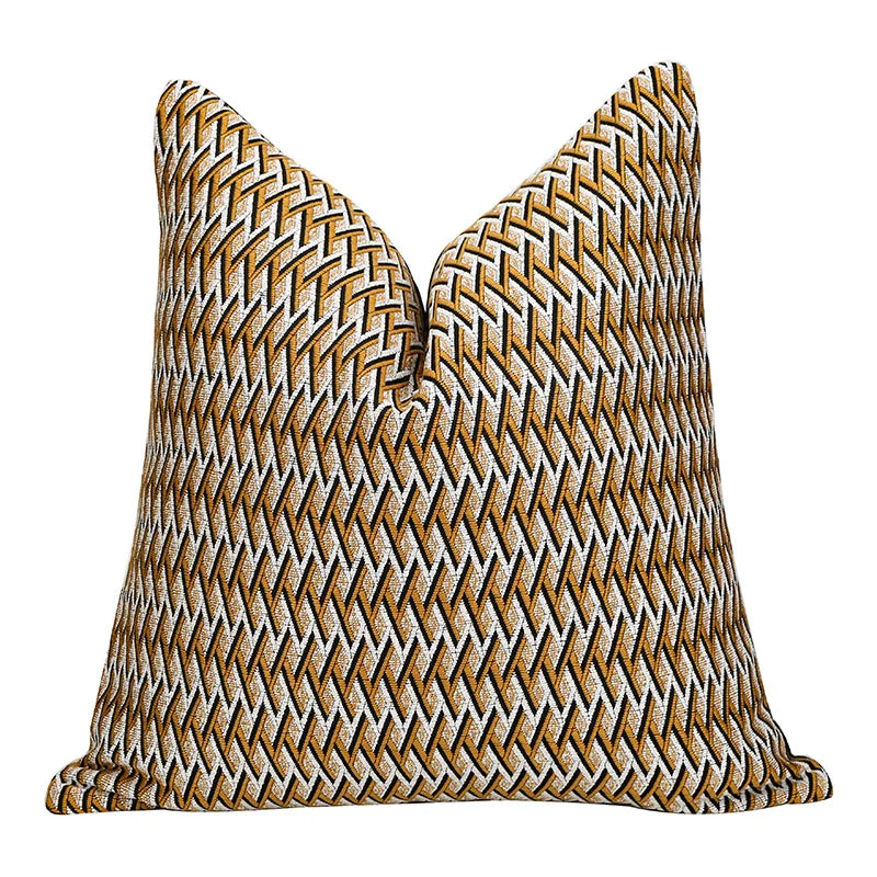 Stripe Jacquard Square Cushion Cover, Beige, Grey, Brown, Pillow Covers for Sofa, Car, Living Room, Hot Popular