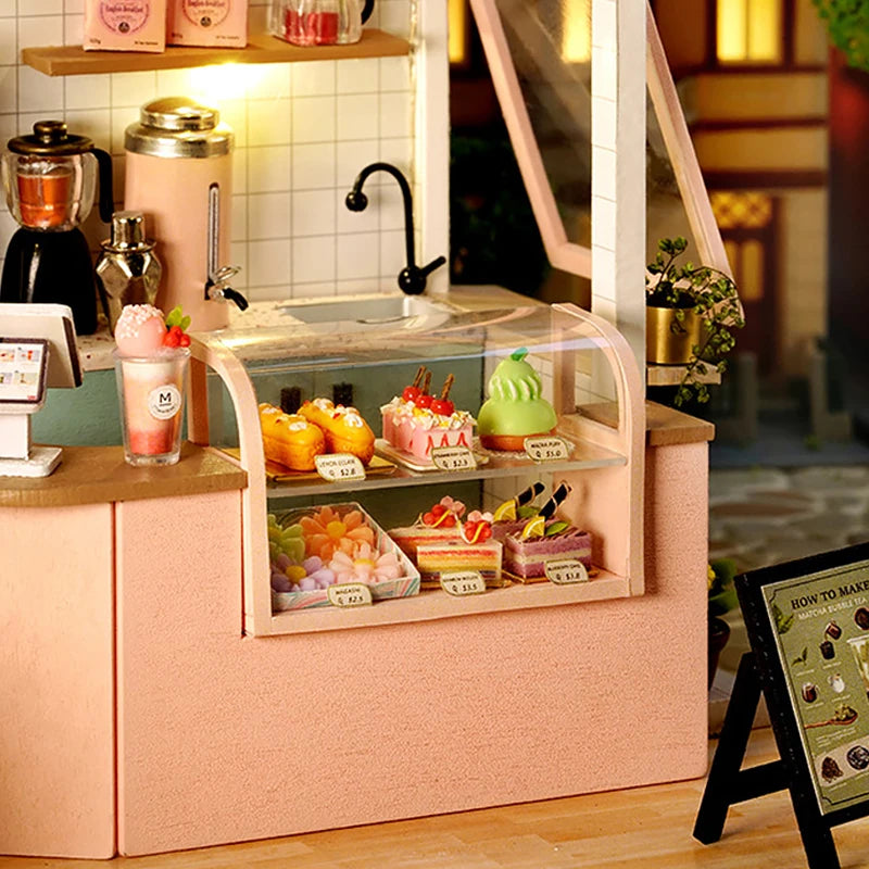 Wooden Miniature Doll House DIY Small House Kit 3D Puzzle Assemble Building Model Home Bedroom Decoration With Furniture Gifts