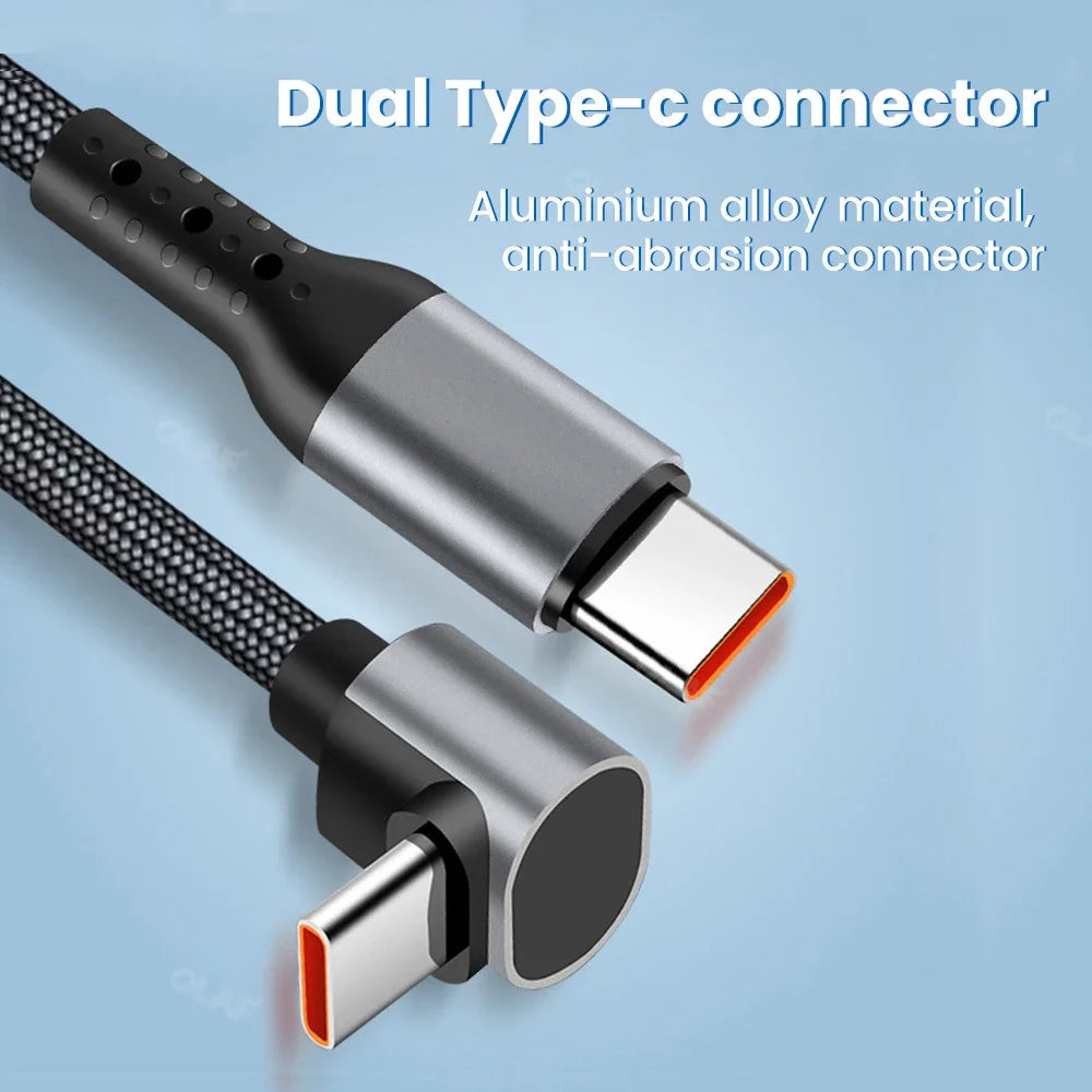 25cm/50cm Short USB Type C to Type C Cable 90 Degree Elbow USB C Cable Fast Charging For iphone 15 Xiaomi Huawei Power Bank Wire