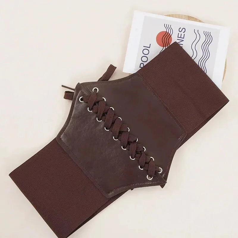 Elastic Loose Ladies Waist Belt Summer Versatile Decoration Dress Western Suit Coat Wide Waist Sealing Band Outerwear
