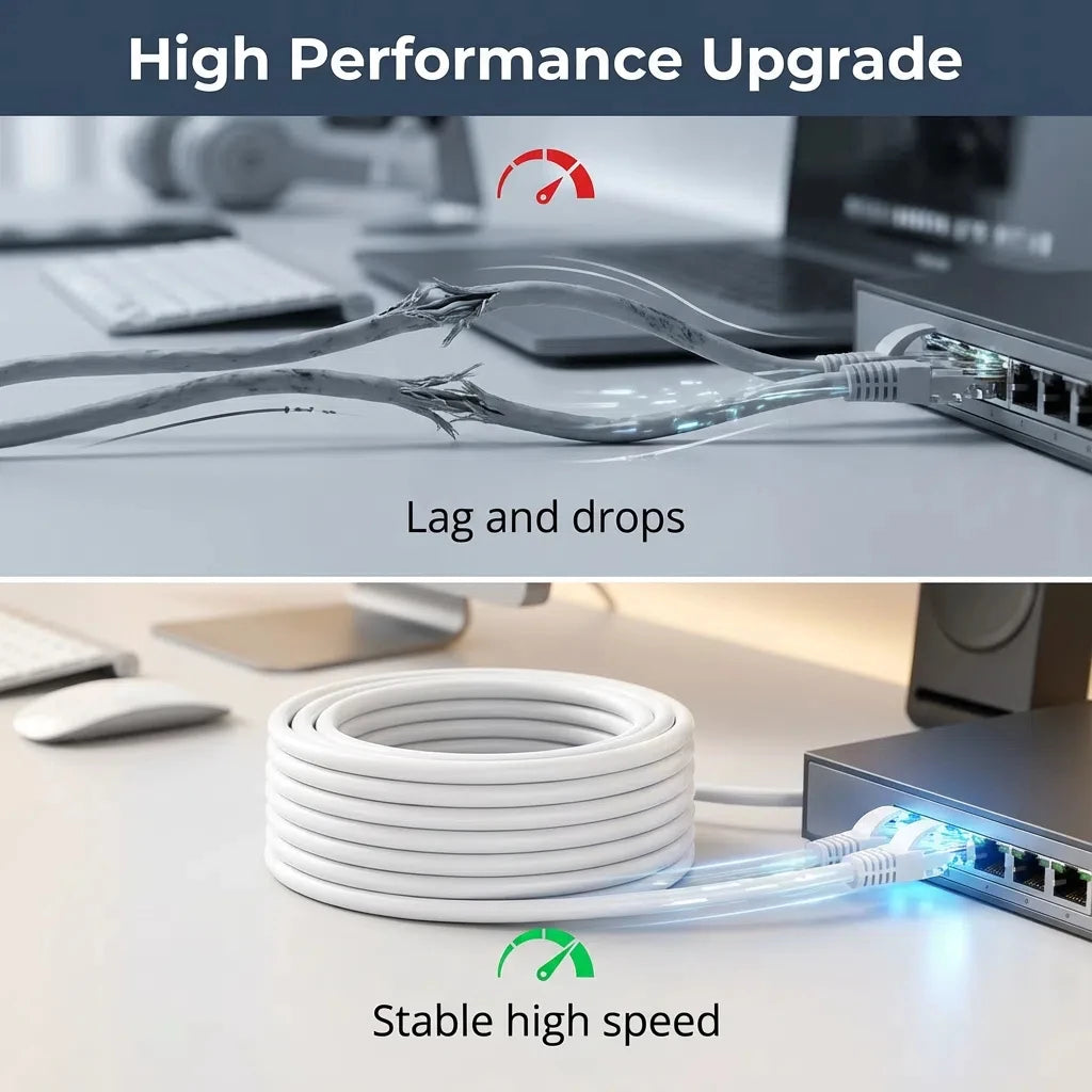 0.5/1/2/3/5/10/15/20/30/50M Cat6 Ethernet Cable RJ45 UTP 1000Mbps Network Cord LAN Wire Internet Lead Cord Router Computer Cable