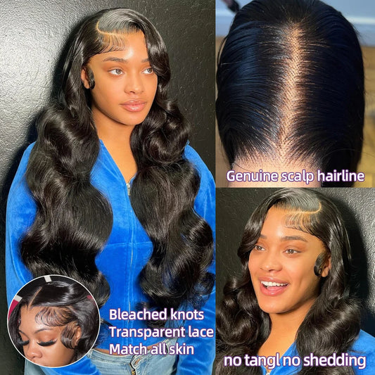 13x4 Body Wave Lace Front Human Hair Wig 40 Inch 13x6 200 Density HD Transparent Lace Frontal Wig Brazilian For Women