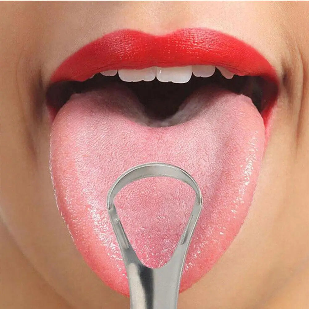 Stainless Steel Tongue Scraper Cleaner Adult Surgical Grade Eliminate Bad Breath Metal Tongue Scarper Brush Dental Scrapper Tool
