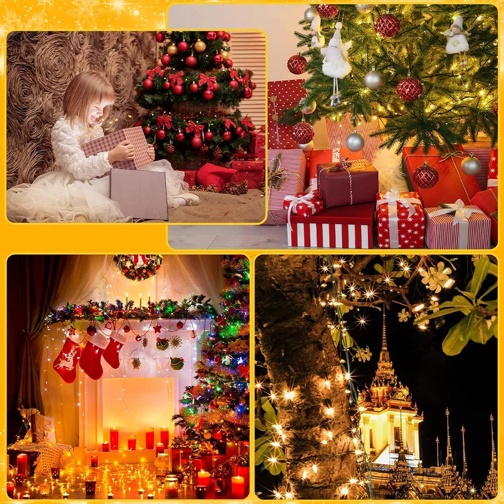 10pcs LED String Light Battery Operated Copper Wire Fairy Lights Festive Decoration With Flashing Modes Home Decor ﻿