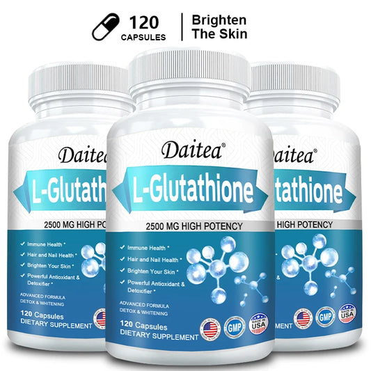 L-Glutathione Supplement, Beauty Care, Skin, Hair and Nail Health, Antioxidant and Detoxifier, Immune System, Non-GMO