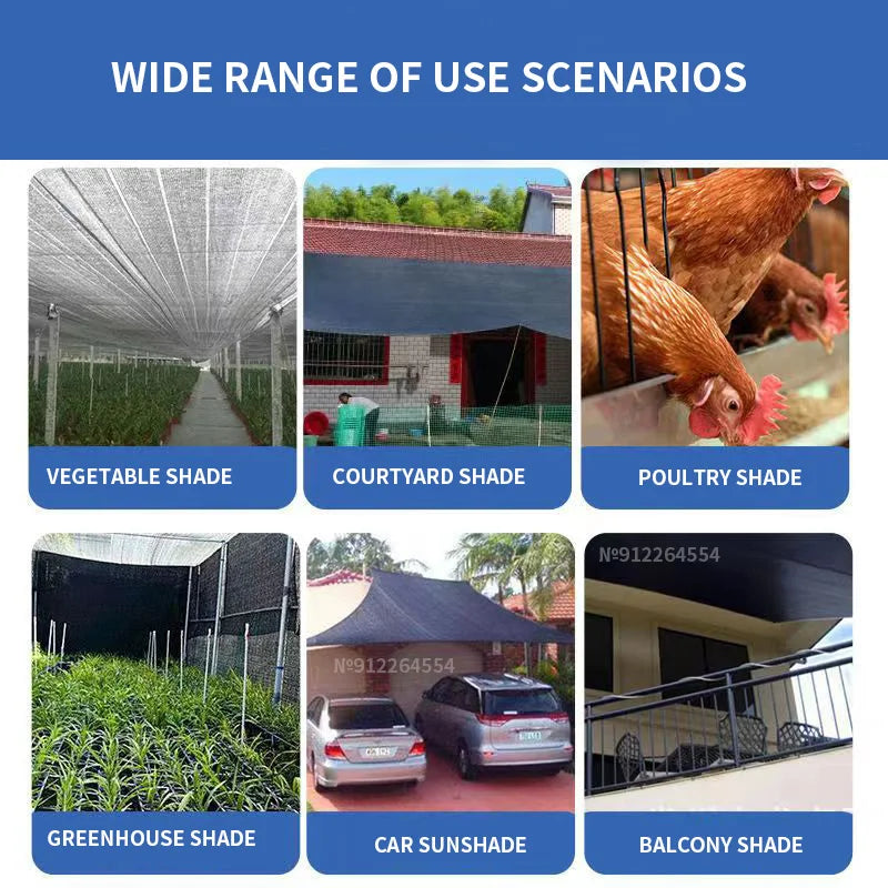 HDPE Sunshade Net for Garden, UV Protection, Outdoor Pergola, Sun Cover, Pool Awning, Plant Shed Sail, 90% Shading