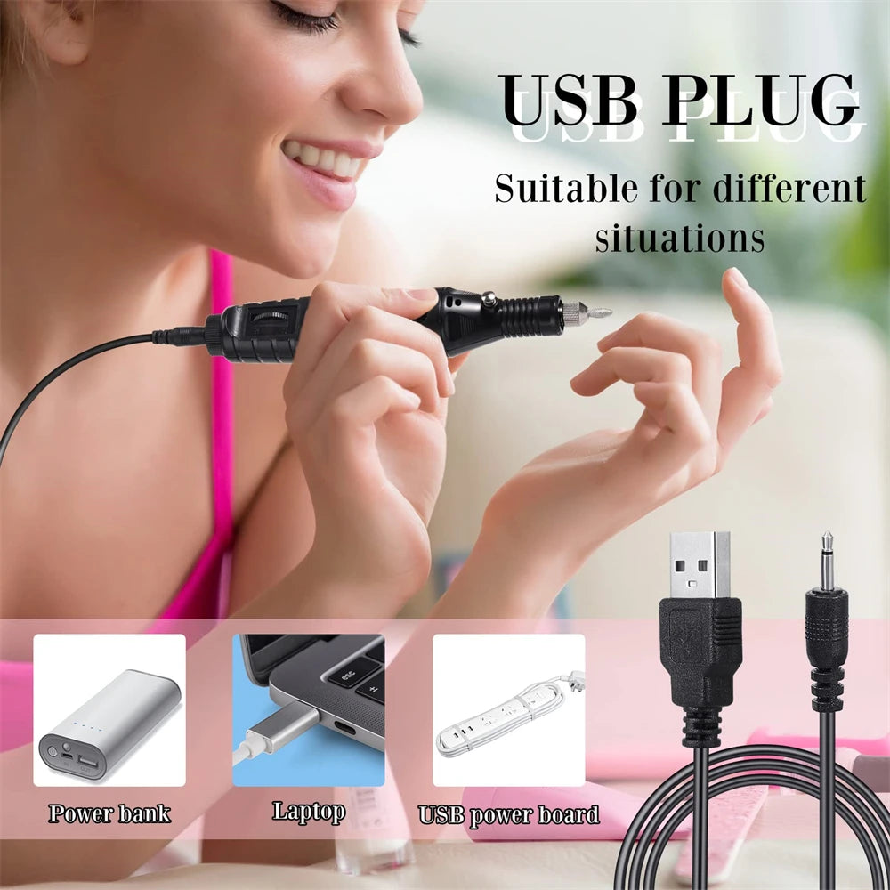 LULAA Strong Electric Nail Sander Nail Drill Machine Grinding Equipment Milling Cutter For Manicure Pedicure Polishing Tools