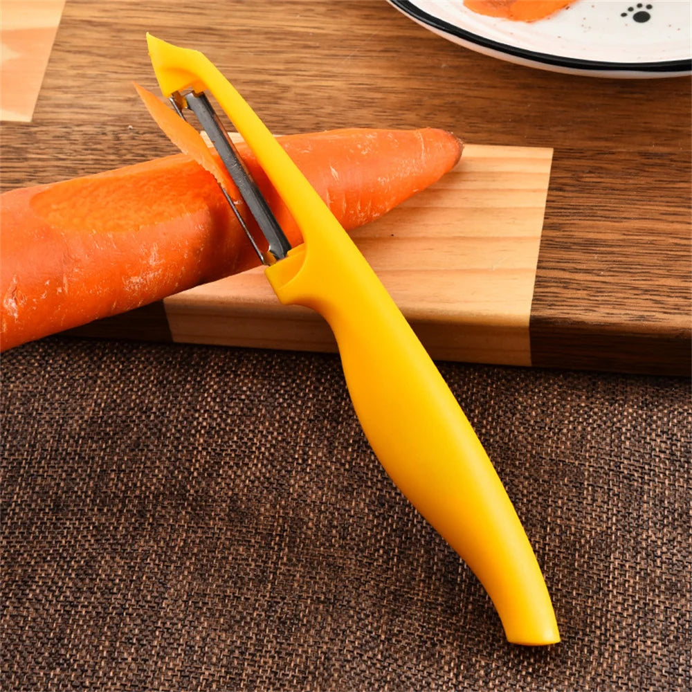 2/4/6PCS Melon Planer Knife Health Multi-function Stainless Steel Kitchen Gadget Vegetable Peeler One-word Modern Yellow