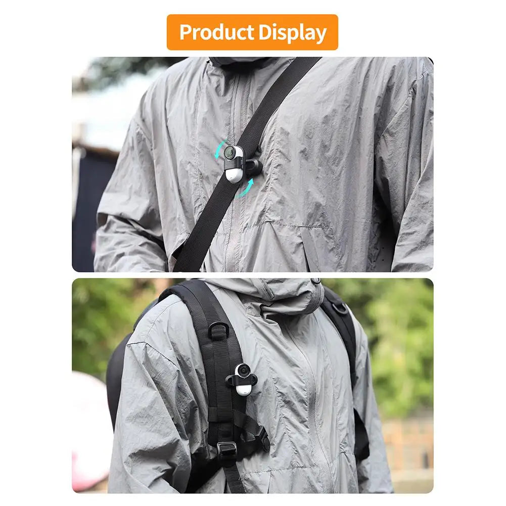 For Insta360 GO 3S Backpack Clip GO3 Sports Camera Stand 360 Degree Rotating Crocodile Clip Camera Accessories