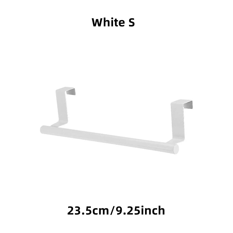 1/2Pcs Towel Rack Over Door Towel Bar Hanging Holder Stainless Steel Bathroom Kitchen Cabinet White Black Towel Rag Shelf Hanger