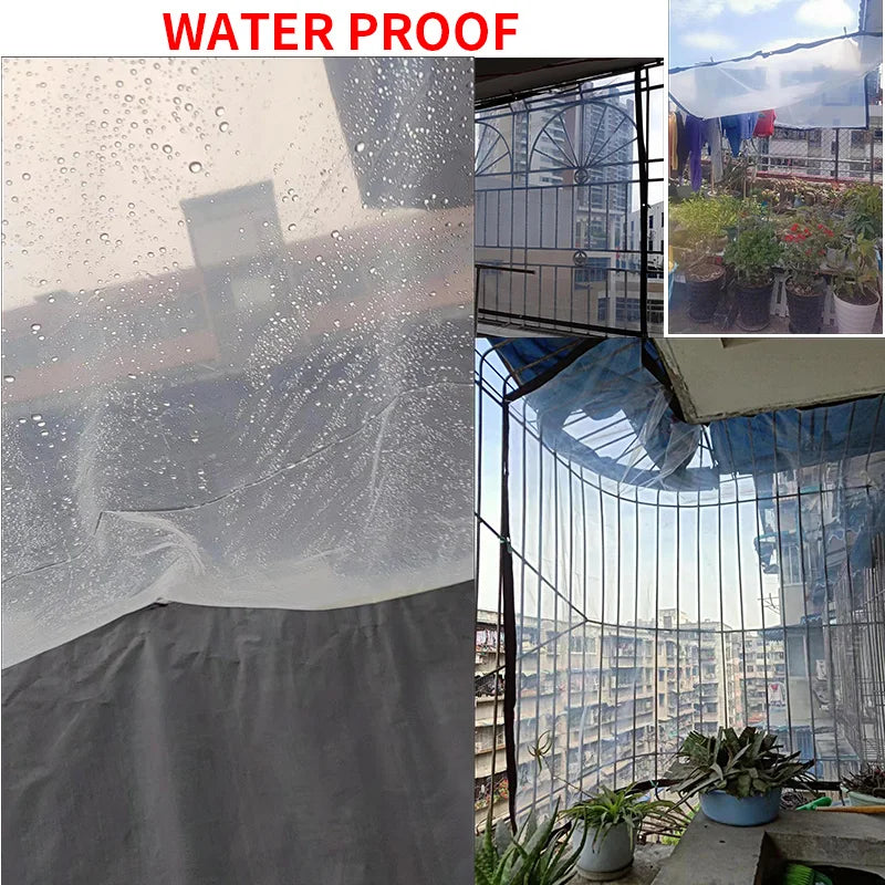 Transparent rainproof PE film waterproof shed balcony garden juicy plant shed keep warm sunshade2x3m 3X5m 4x4m 3x6m