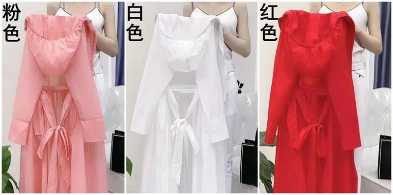 2025Spring Summer New Sunscreen Jacket Ladies Loose Hooded Windbreaker Western-Style Long Sun Protection Clothing Coat Women Top