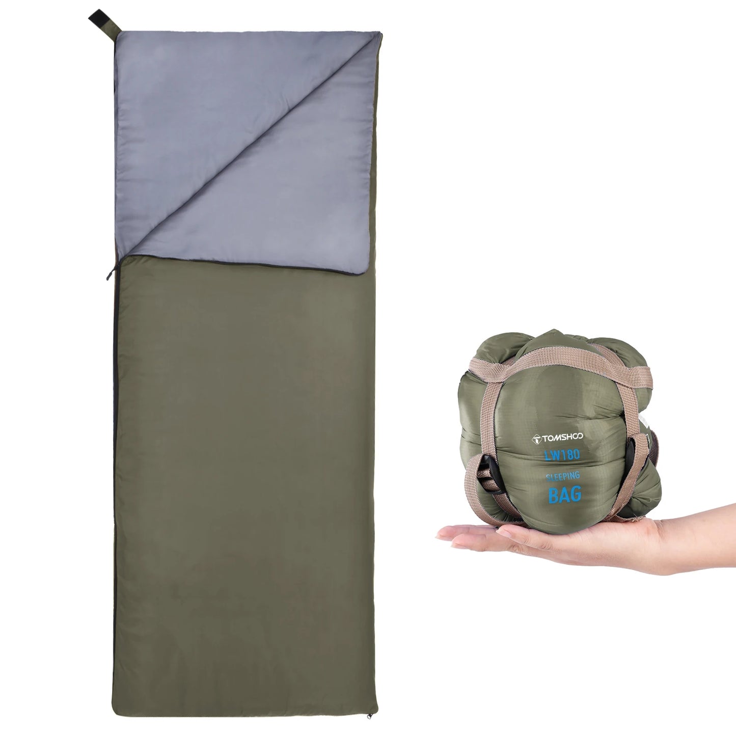 Tomshoo Ultralight Sleeping Bag for Adults 3 Season Outdoor Envelope Sleeping Bag for Camping Backpacking Travel Hiking Supplies