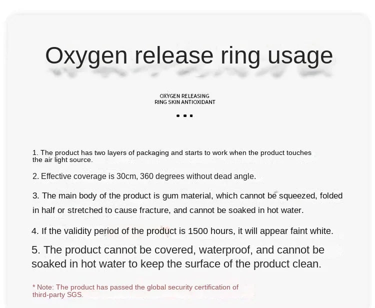 Free Shipping Oxygen Release Ring Shrink Pores Firm and Bright Lock Water Fading Wrinkle Smooth Elasticity Weaken Acne Oil
