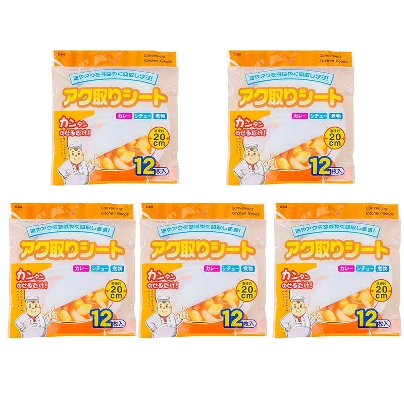 12/24/60pcs Disposable Soup Oil Absorbing Paper Food Soup Blotting Oil Health Filter Paper Food Grade Kitchen Gadgets Accessorie