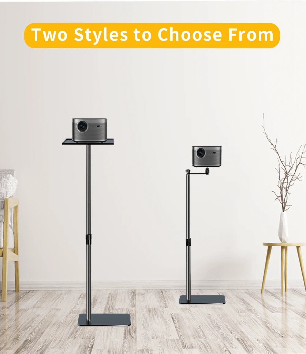 128cm/50Inch Floor Projector Support Stand Metal Holder Multi-angle Adjustable 360 PTZ Rotating Projector Bracket for Film Video