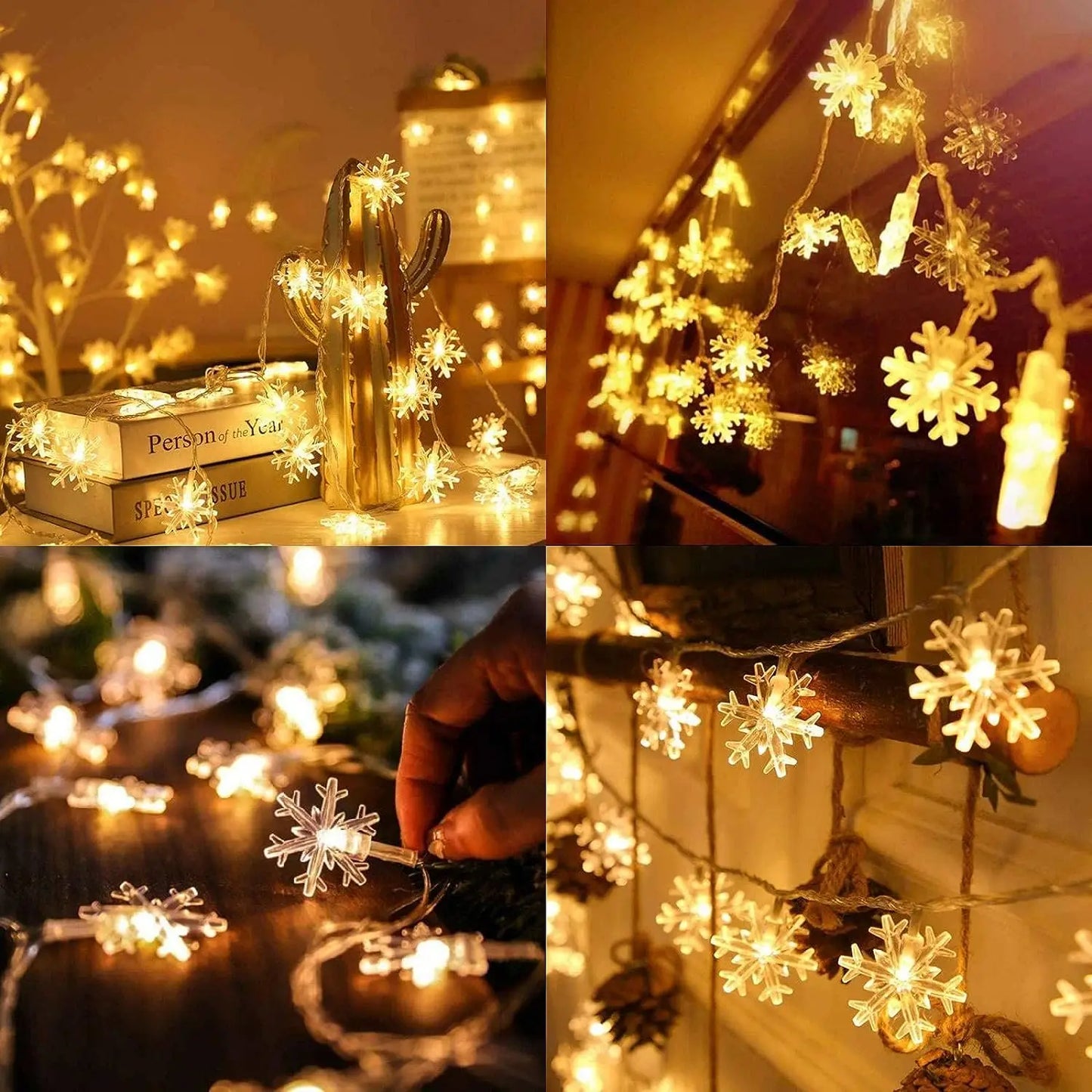 Snowflake LED String Lights LED Fairy Lights Battery Powered Fairy Light Wedding Party Garland Room Decorations Noel Navidad