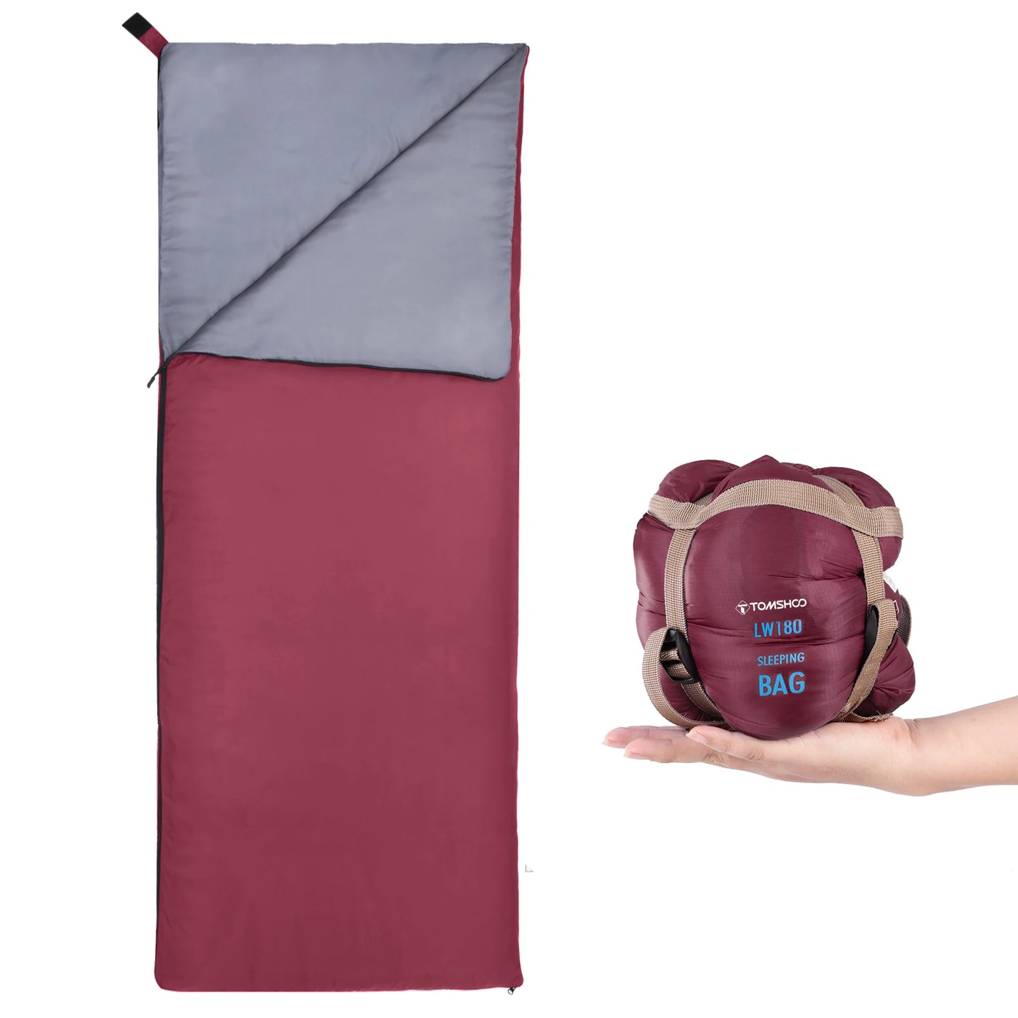 Tomshoo Ultralight Sleeping Bag for Adults 3 Season Outdoor Envelope Sleeping Bag for Camping Backpacking Travel Hiking Supplies