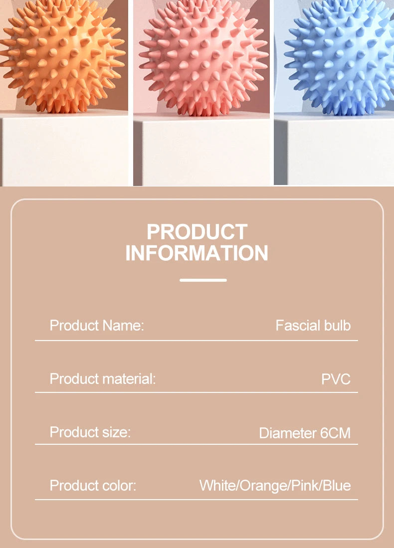 Durable PVC Spiky Massage Ball Trigger Point Sport Fitness Hand Foot Pain Relief Plantar Fasciitis Reliever Hedgehog Balls 6cm