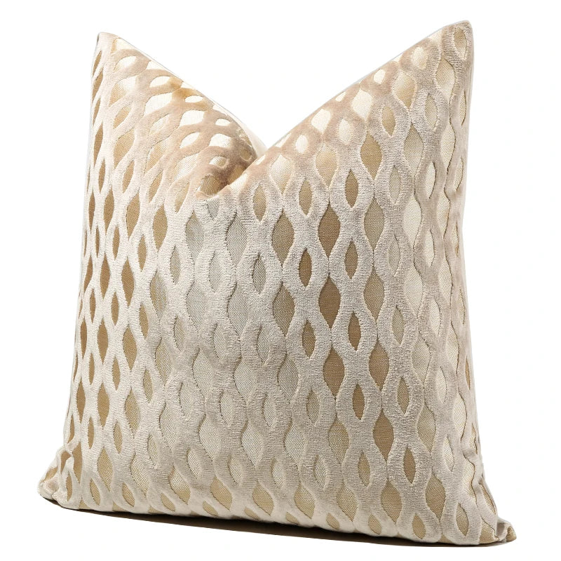 Stripe Jacquard Square Cushion Cover, Beige, Grey, Brown, Pillow Covers for Sofa, Car, Living Room, Hot Popular
